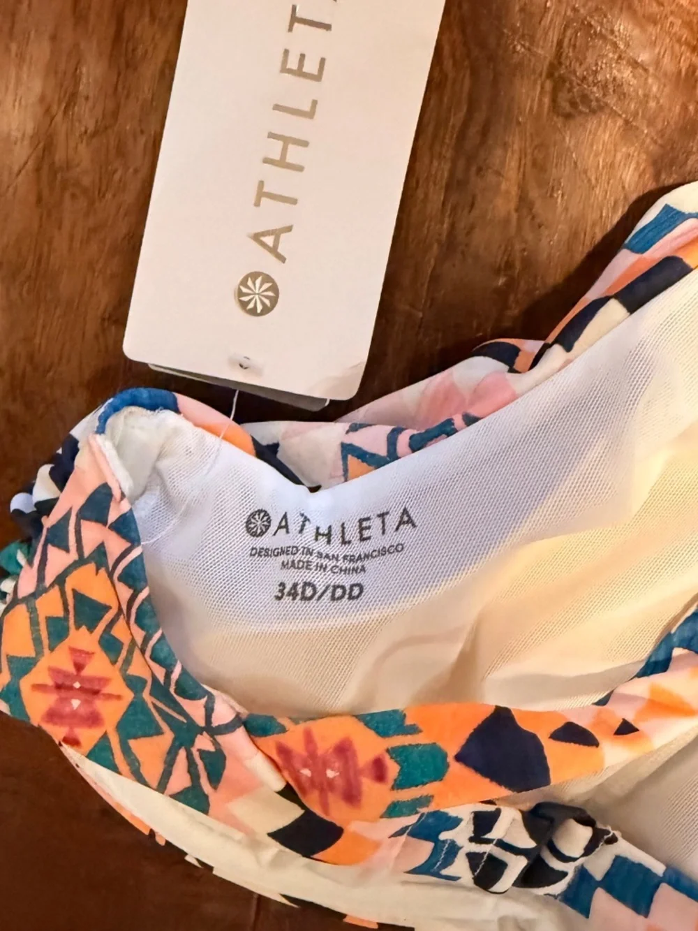 NWT Athleta Desert Geo High Neck Underwire Bikini Top Aztec